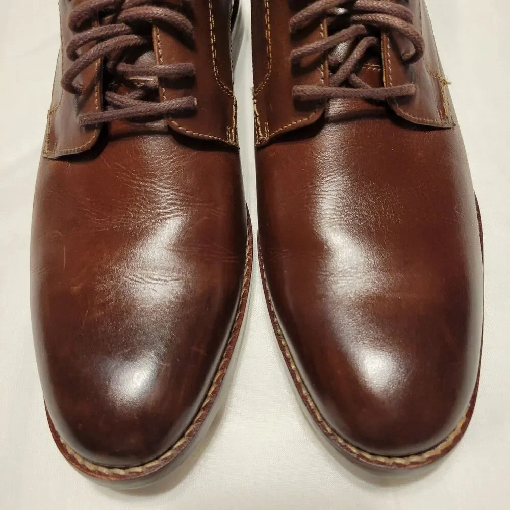 Johnston & Murphy Garner Brown Leather Oxford Lace Up Dress Shoes Size 8 M
